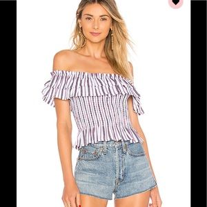 About Us XS striped off shoulder top. GUC